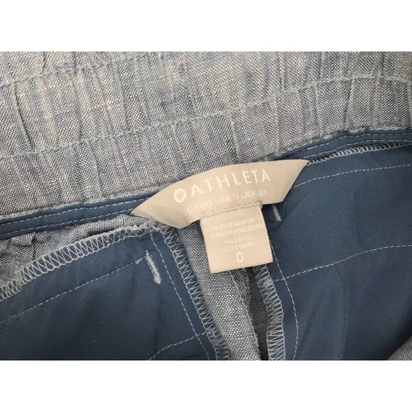 Athleta Chambray Blue Cabo Linen Jogger Pant Size 0 - Picture 3 of 10